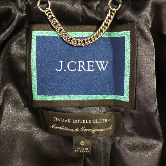 J. Crew Classic Lady Day Coat Women 6 Black Italian Double-Cloth Wool Thinsulate - Picture 8 of 13